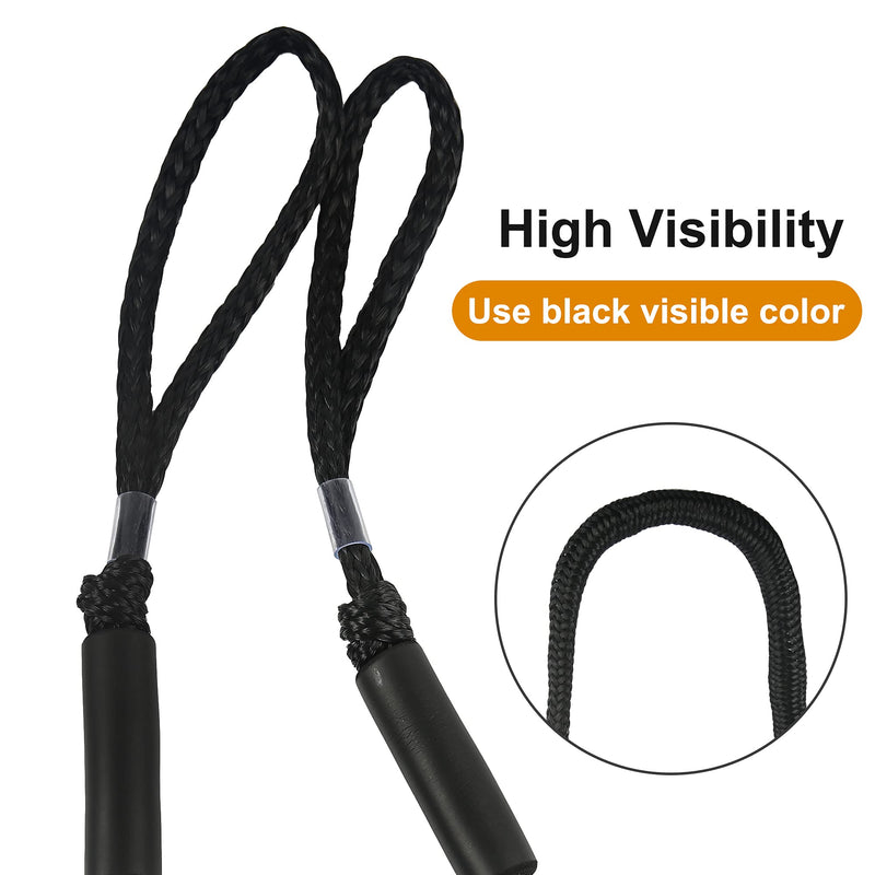 Bungee Dock Line for Boats 4FT Stretchable Boat Dock Lines with Built-in Bungee Cord Foam Floats Quick Dock Rope for Jet Ski Pontoon Kayak Elastic Boat Docking Line Boating Gifts for Men 4P Black Black 4P