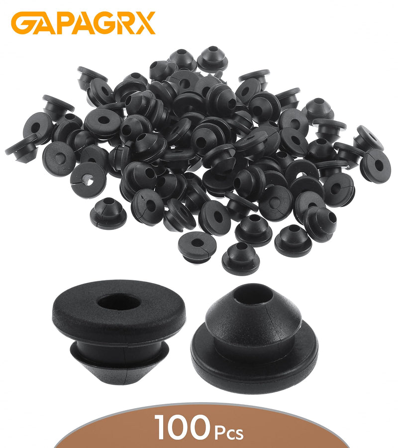 100 Pack Cable Railing Rubber Grommets for 1/8" 5/32" 3/16" Wire Rope | Rubber Grommets Protector Sleeve for Metal Cable Railing Posts, 1/8" Cable Railing Grommet, for Outdoor Indoor Railing