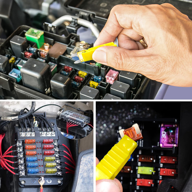 Nilight 372 PCS Car Fuses Assortment Kit Standard Mini LP Micro2 Blade Replacement Fuse ATO ATC APS ATS APR 2A 5A 7.5A 10A 15A 20A 25A 30A 35A for Cars Trucks RVs 372Pcs Fuse-4 Style Fuses