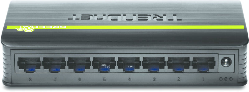TRENDnet 8-Port Unmanaged 10/100 Mbps GREENnet Ethernet Desktop Switch, TE100-S8, 8 x 10/100 Mbps Ethernet Ports, 1.6 Gbps Switching Capacity, Plastic Housing, Network Ethernet Switch, Plug & Play Black Fast Ethernet