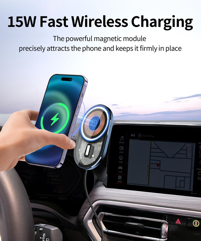 15W Wireless Charger Car Phone Holder for BMW X3 2022-2024, X4 2022-2025 | 12.3" Screen Magsafe Accessories Fast Charging Magnetic Cell Phone Holder Clip Compatible with iPhone Android, 3D Fit Bracket 12.3-inch for 2022-2024 X3/ 2022-2025 X4