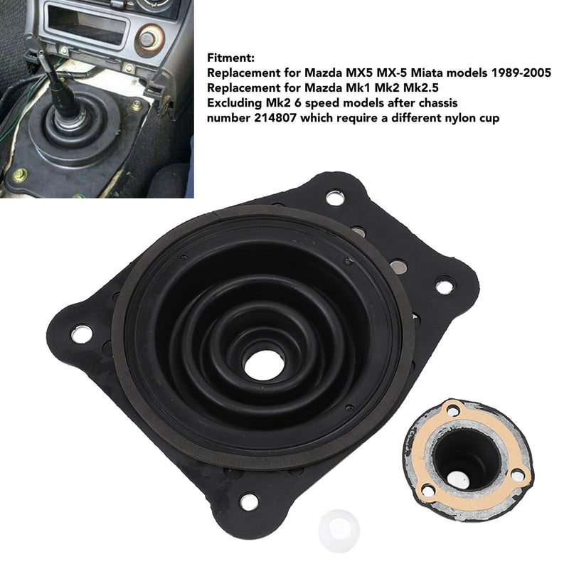 Change Lever Boot, Lower Shifter Dust Boot Gear Lever Shift Boot for MX5 MX-5 Miata, 039817462A, Unpainted Finish, ABS Material, for MX5 MX-5 Miata Mk1 Mk2 Mk2.5