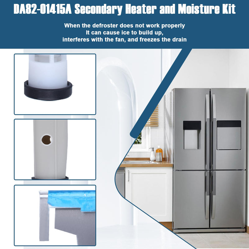 DA82-01415A Water Leak Repair Service Kit Replacement for Samsung Refrigerator Water Leakage Secondary Heater and Moisture Kit Part# AP5957964 PS10058968 - with Instruction