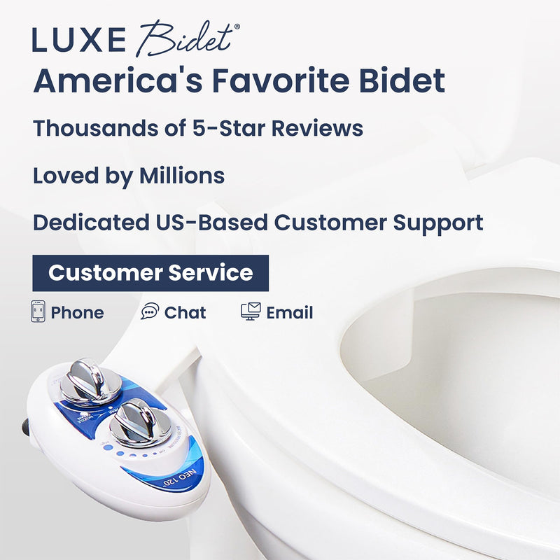LUXE Bidet NEO 120 - Single Nozzle, Self-Cleaning, Non-Electric Bidet Attachment for Toilet Seat, Adjustable Water Pressure, Rear Wash (Blue) Blue