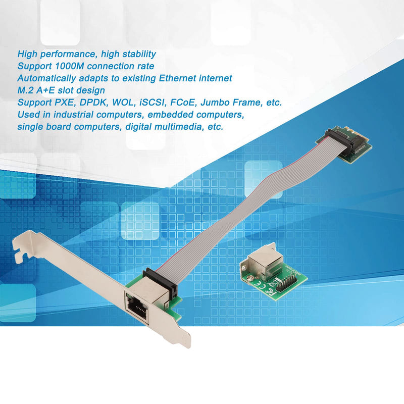 Gigabit Ethernet Server Adapter, M.2 A E Key Single Port Gigabit Server NIC Adapter 1000M RJ45 Ethernet NIC.