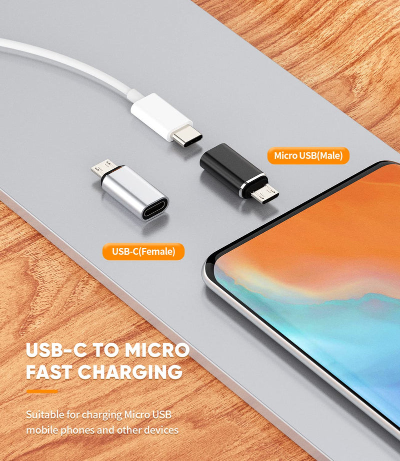 USB-C Female to Micro USB Male Charging Adapter 3 Pack Type C Data Cable USB-C to Micro USB Connector for Android Mobile Phone Compatible with Samsung S7 S6 S7 Active Note 4 Note 5 A7