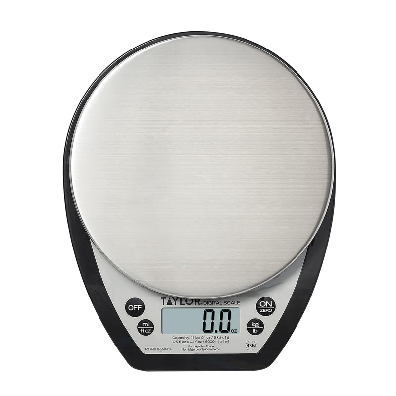 Taylor 1020NFS Compact Digital Scale, Multi-Functional Food Scale for Precise Weight Measuring and Portion Control, Tare Function, NSF, Stainless Steel Platform