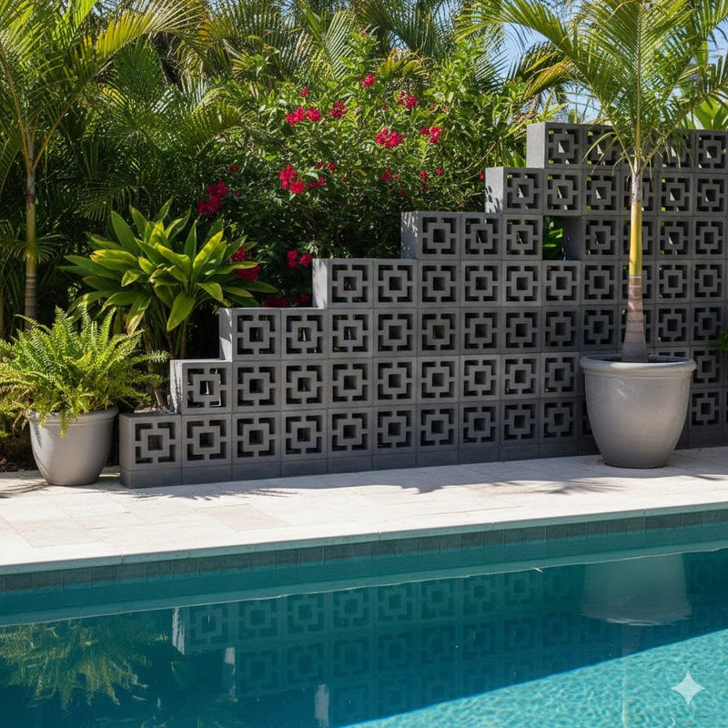 Plastic Concrete Forms Breeze Brick Molds Double Square Design for Garden Wall Decor