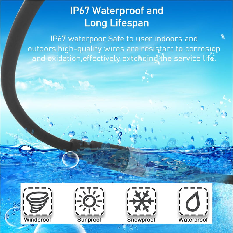 M12 8-Pin Male to Female Connector Cable – Industrial Waterproof Sensor Extension Wire, A-Coded Safe Signal Cord for Automation, Robotics, Machinery 10m 8pin Male to Female