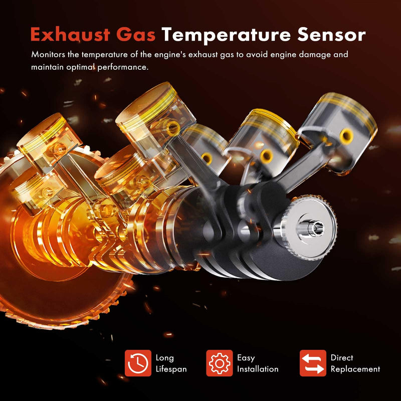 A-Premium Exhaust Gas Temperature Sensor Compatible with Volkswagen Jetta 2004, Beetle 2004-2005, 2.0L SOHC