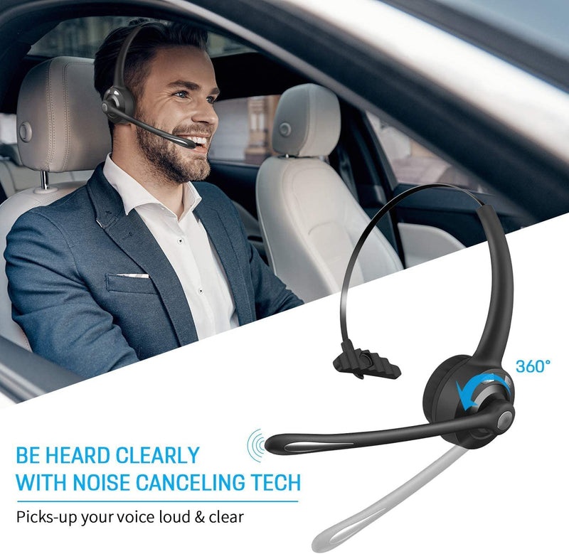 BlueFire Wireless Headphones, Pro Trucker Headset, Wireless Over Head Earpiece, On Ear Car Headphones with Microphone for Truck Driver, Phones, Skype, Call Center, Office