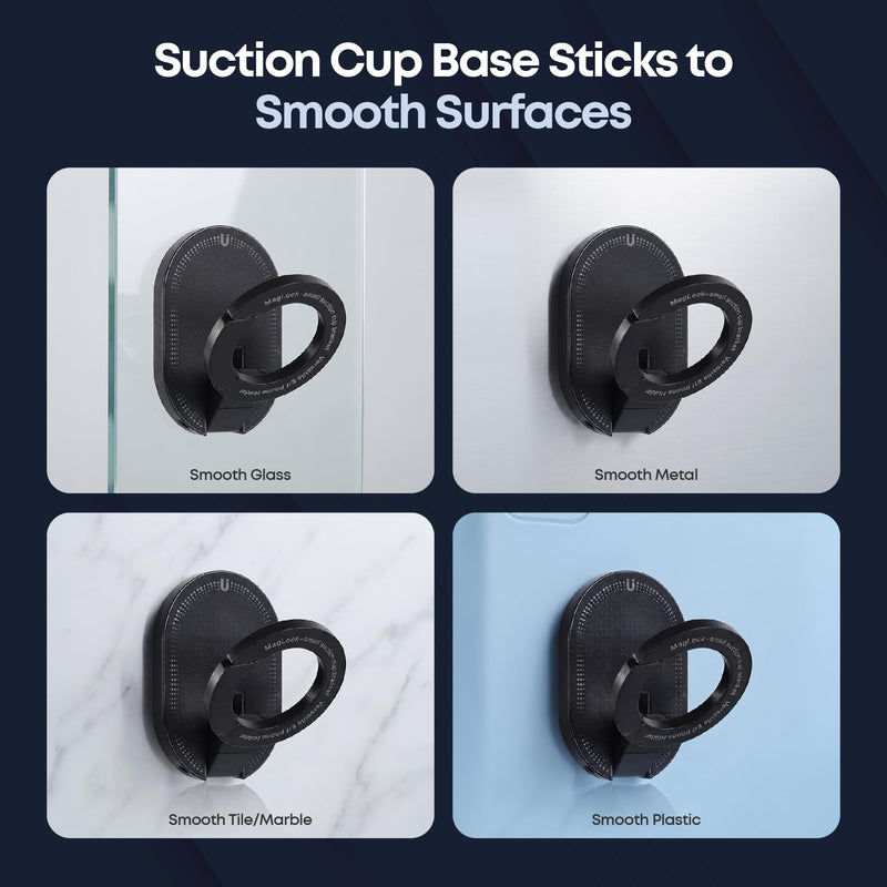 ALCOVA MagLock 3-in-1 Suction Magnetic Phone Holder for MagSafe | Phone Tripod Mount with Carabiner Clip, Compatible with iPhone 17-12, Ideal for Car Dashboard, Gym, Kitchen, Office