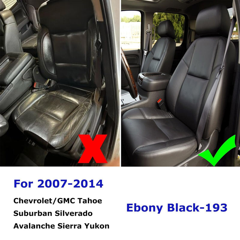 GXARTS Driver or Passenger Side Bottom Replacement Leather Seat Cover Black Compatible with Chevy Avalanche Silverado Suburban Tahoe GMC Sierra Yukon 2007 2008 2009 2010 2012 2013 2014
