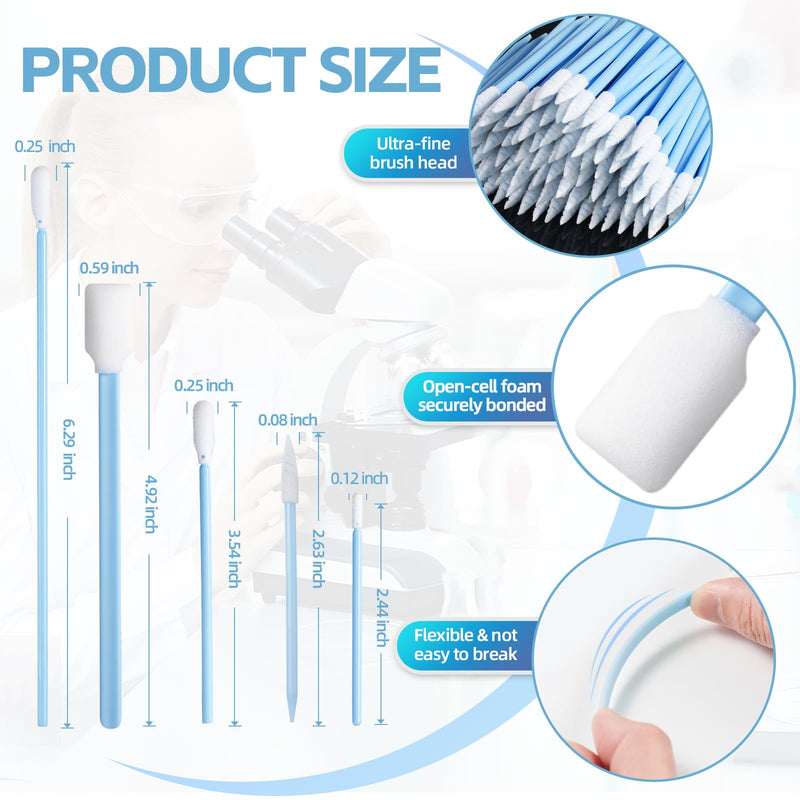 Multi-Purpose Foam Tip Cleaning Swabs - LUCHOI Detailing Lab Swab Stick for Inkjet Printer, Camera, Optics Lens, Arts and Crafts, Automotive Detailing (500PCS) 500