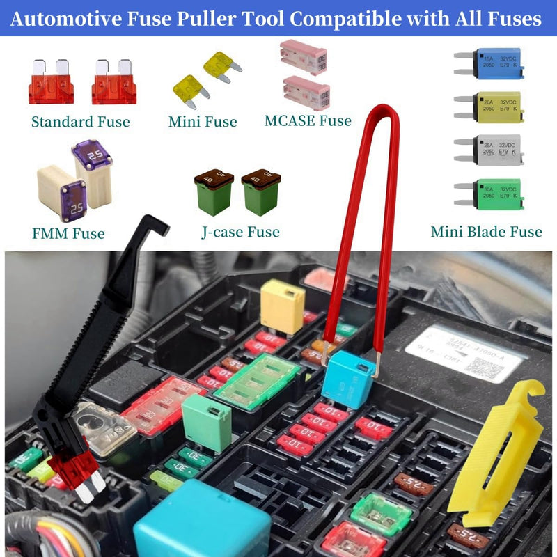 Relay Puller Pliers, Fuse Puller Pliers, 4-Pack Automotive Relay Fuse Puller Tool, FMM Fuses Puller Tool, Vehicles Battery Terminal Remover