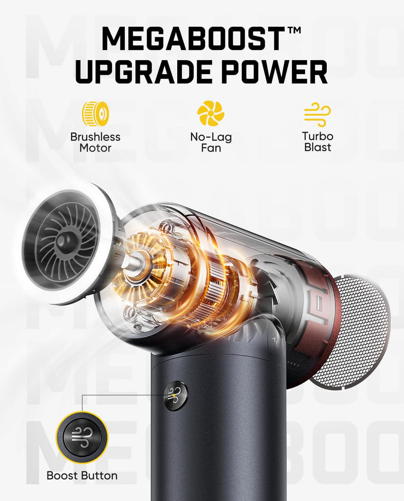 Fanttik B11 Pro Electric Air Duster | 110000RPM Brushless Motor, Compressed Air Duster, 100-Speed Adjustable, One-tap Booster, Electric Duster for PC, House