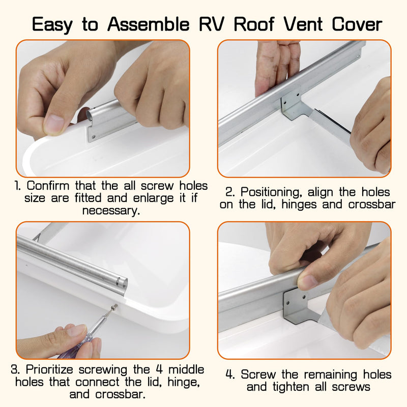 RV Vent Cover 14" Roof Vent Lid for Universal RV, Trailer, Camper, Motorhome Roof Replacement Ceiling Vent Covers, Plastic Square Skylight Cover Liftable, 1 Pack White