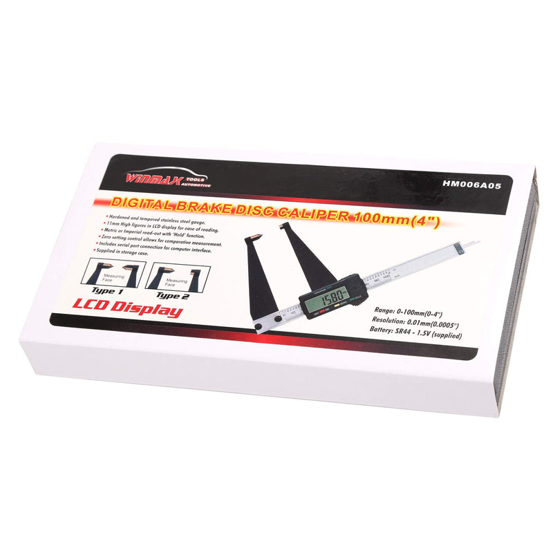 WINTOOLS 100MM/4" Digital Brake Disc & Drum Caliper Gauge