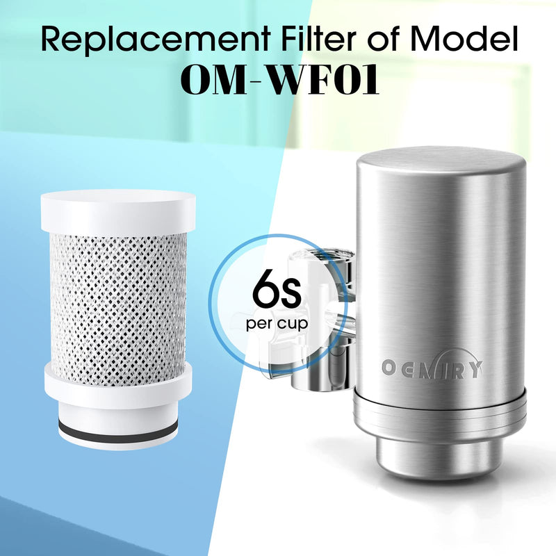 Replacement Filters for OM-WF01 / OM-WF02 Faucet Water Filter, Last Up to 9 Months (Pack of 3)
