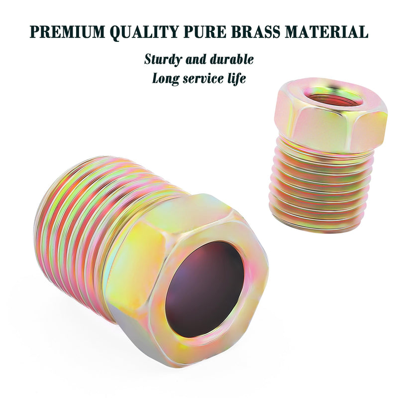 35PCS Brake Line Fittings Assortment,Brake Line Kit for 1/4 & 3/16 Brake Line Inverted Flares,Universal Rustproof Brake Line Repair Kit Brass Brake Line Nuts for Car Truck SUV