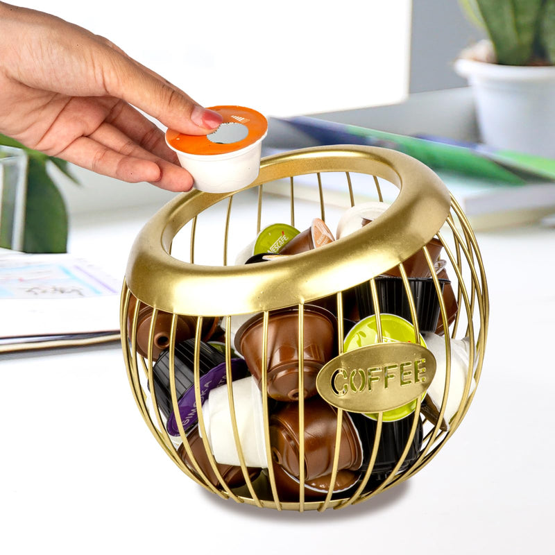 Stainless Steel Cup Coffee Basket pods holder Sturdy for Home or Office Kitchen Counter Organizer Espresso Capsule (GLOD) GLOD