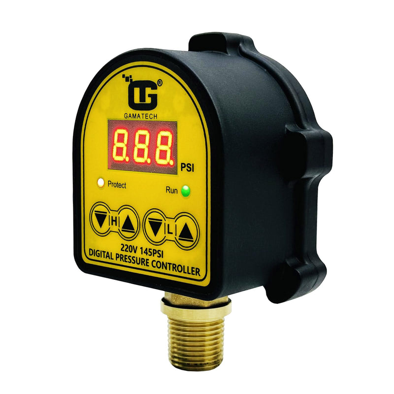 GamaTech 220V 145PSI Digital Adjustable Pressure Switch Controller for Water Pump and Air Pump, 1/2" Male NPT