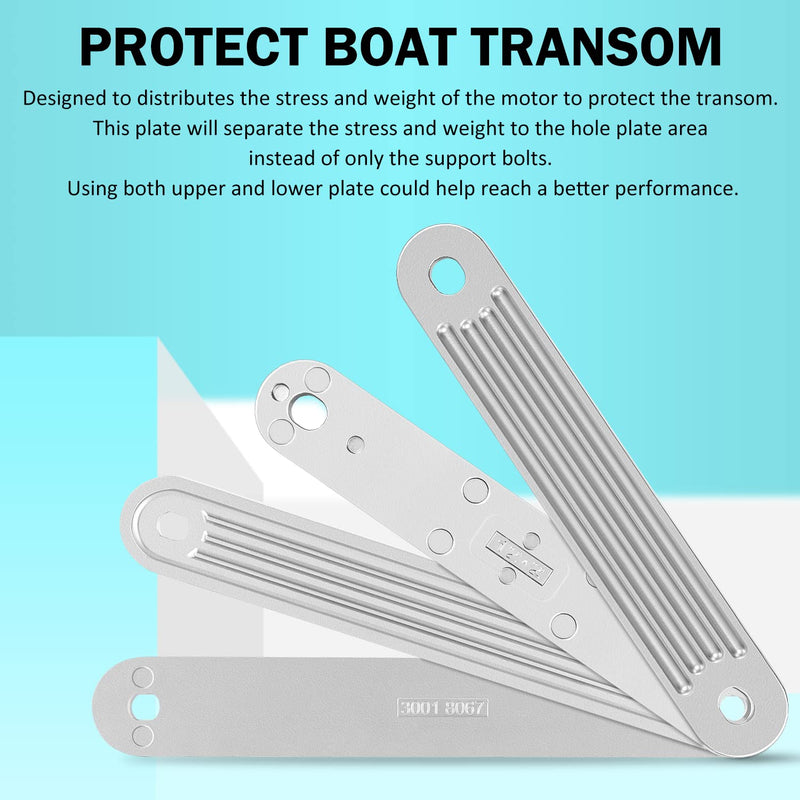Yoursme TSP-1 TSP-2DP Transom Support Plate Kit for Top Support and Lower Support Bolt Holes Size 15” x 2” / 12” x 2” Thickness 3/8” Replace 3001-8067