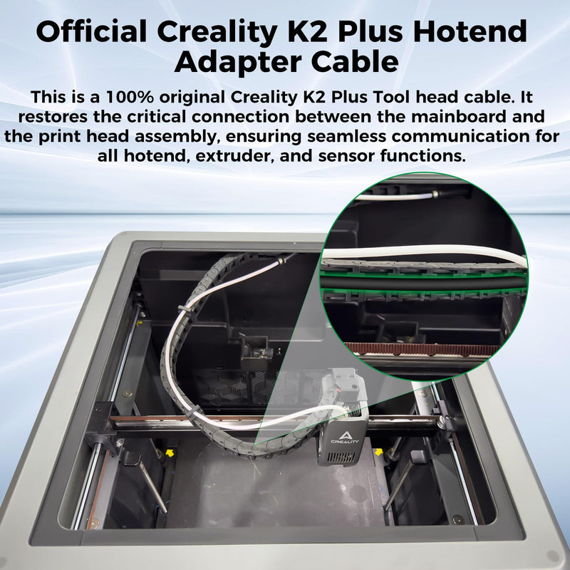 Creality Official K2 Plus Print Head Cable, Original Hotend Mainboard Connector Wire, 1250mm FPC Flat Flexible Cable Replacement for Extruder, Nozzle Adapter Cable for Creality K2 Plus 3D Printer