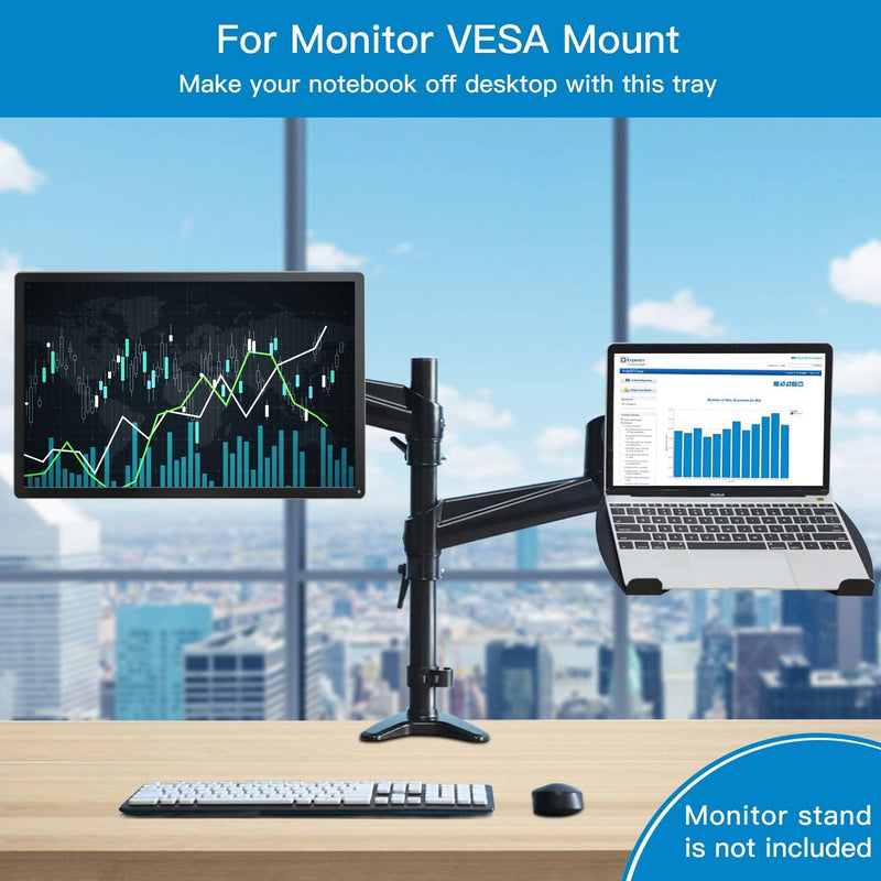 HUANUO Dual Monitor Stand&Laptop Tray Steel Notebook Holder for Monitor VESA Mount Stand