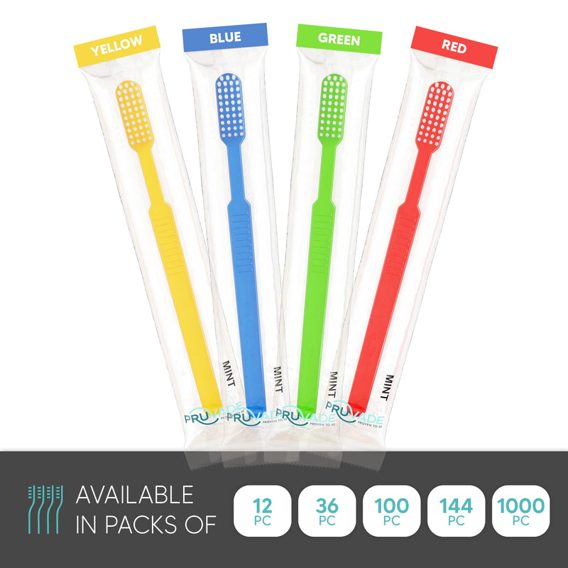 144 Pack Disposable Toothbrushes with Toothpaste, Built in - Prepasted Toothbrushes Individually Wrapped |Single Use Waterless Tooth Brush with Soft Bristles for Hotel, Camping, Travel Mint 144