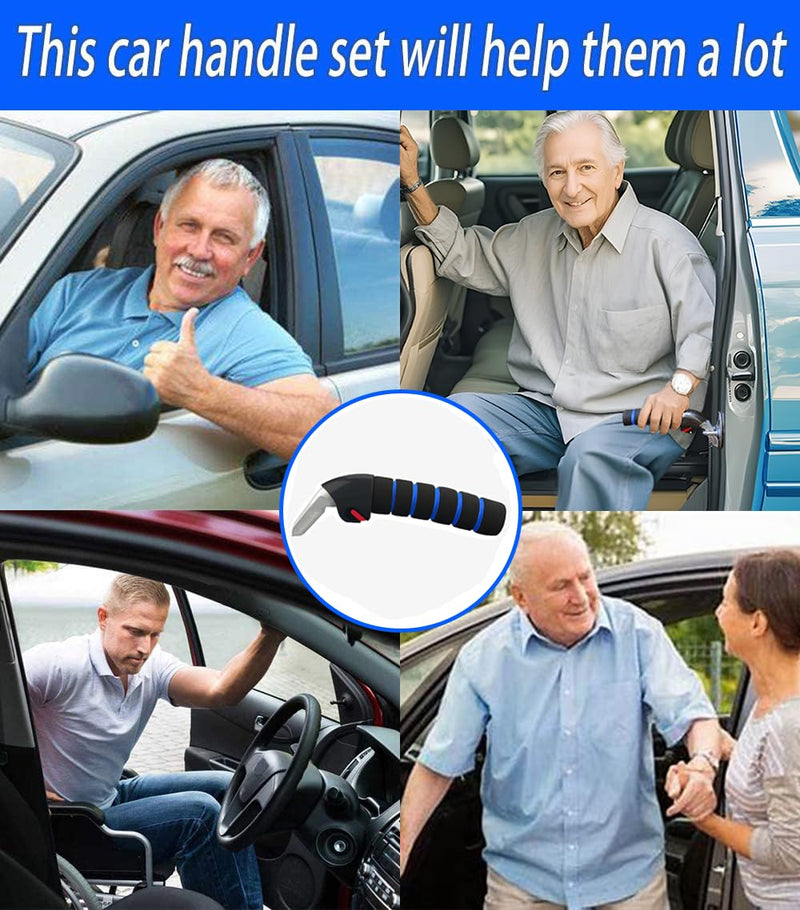 Car Door Handle for Elderly Car Assist Support Handle Multifunction Car Door Latch Bar for Seniors and Handicapped(Blue) Blue