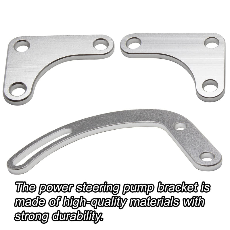 for SBC Power Steering Pump Bracket Adjustable Compatible with Chevy 350 Small Block LWP Long Water Pump