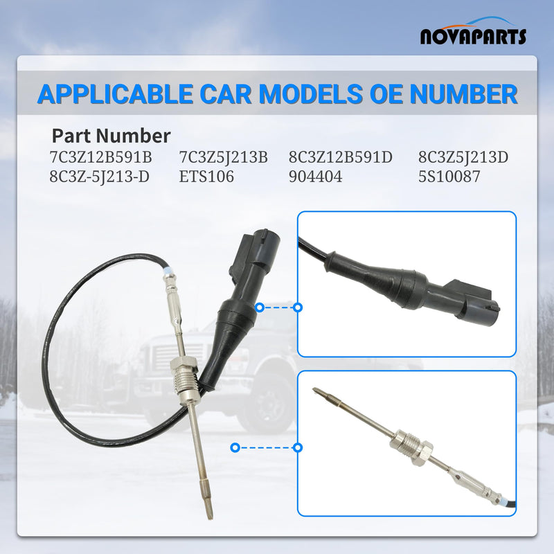 Exhaust Gas Temperature Sensor EGT Sensor for 2008 2009 2010 Ford F250 F350 F450 Ford F550 Super Duty 6.4L V8 Diesel Powerstroke 8C3Z5J213D 7C3Z12B591B