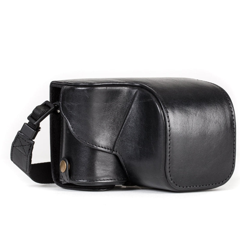 MegaGear Ever Ready Genuine Leather Camera Case and Bag for Sony Alpha A6300, A6000 (16-50 mm) (Black) One Size Black