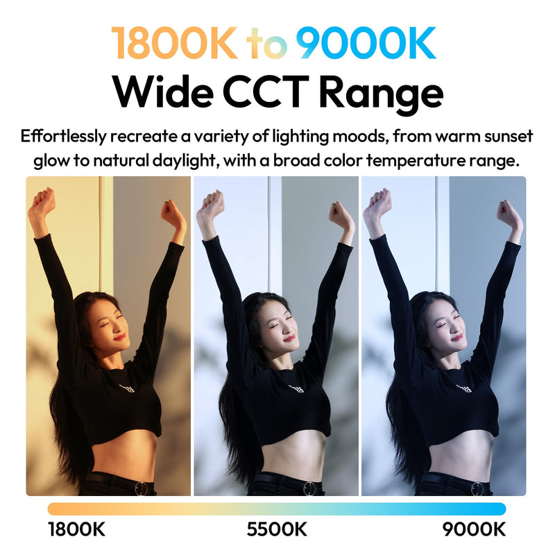 ULANZI B15RGB Magnetic RGB Light Wand - Handheld LED Video Light Stick with Diffuser, 3300mAh 1800-9000K 20 Effect Dimmable Camera Tube Light for Video Recording Studio Photography TikTok YouTube Vlog 1 pcs-Medium
