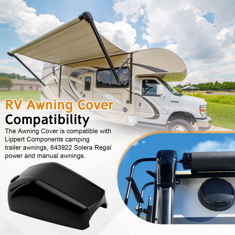 Right RV Awning Head Cover End Cap for Lippert Components and Solera Camper Trailer Awning Motor, 643922 Regal Head Covers Idler/Drive Front End Cap Cover