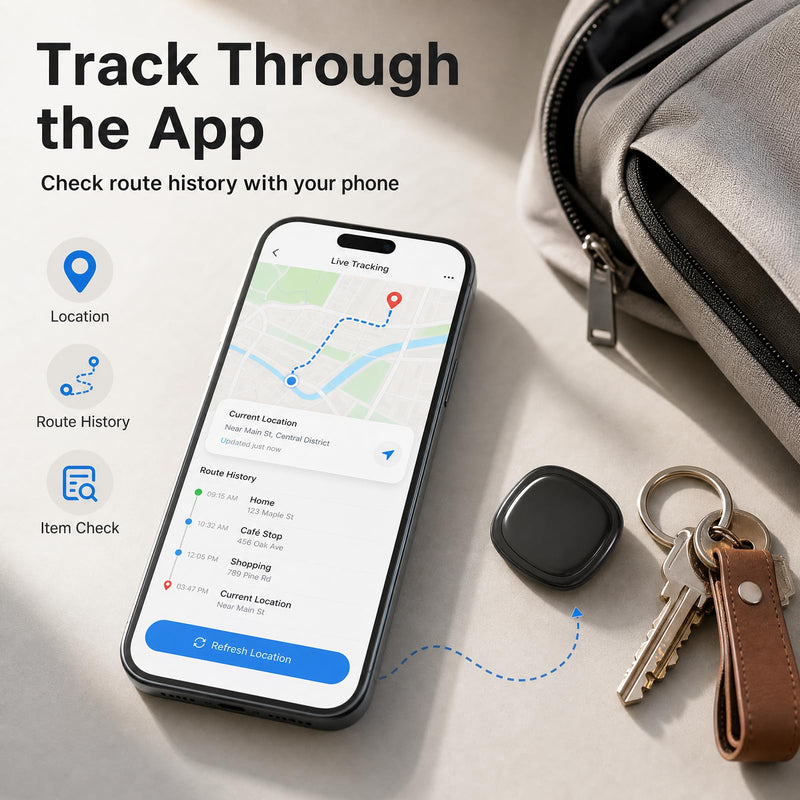 GPS Tracker for Vehicles, Mini Hidden Magnetic Car GPS Tracker, Global Coverage Real-Time Locator for Cars, Assets, Pets, Kids & Elderly, No Subscription, No Monthly Fee, No SIM Card Needed