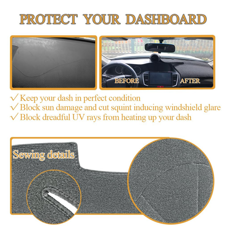 Dash Cover Mat Pad Custom Fit for Toyota Camry 2007 2008 2009 2010 2011 Dashboard Cover Carpet Cap Protector (Dark Gray) Y27 07-11 DarkGray