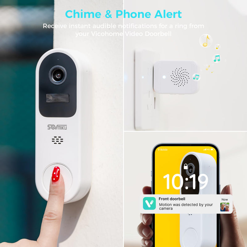 Vicohome 2K AI Tracking Security Camera & Video Doorbell for Home, Pet Indoor Camera,Baby Monitor,360° View Pan/Tilt Cam,Two Way Audio,Night Vision,Easy to Setup,2.4G WiFi,180 Days Exchange Policy