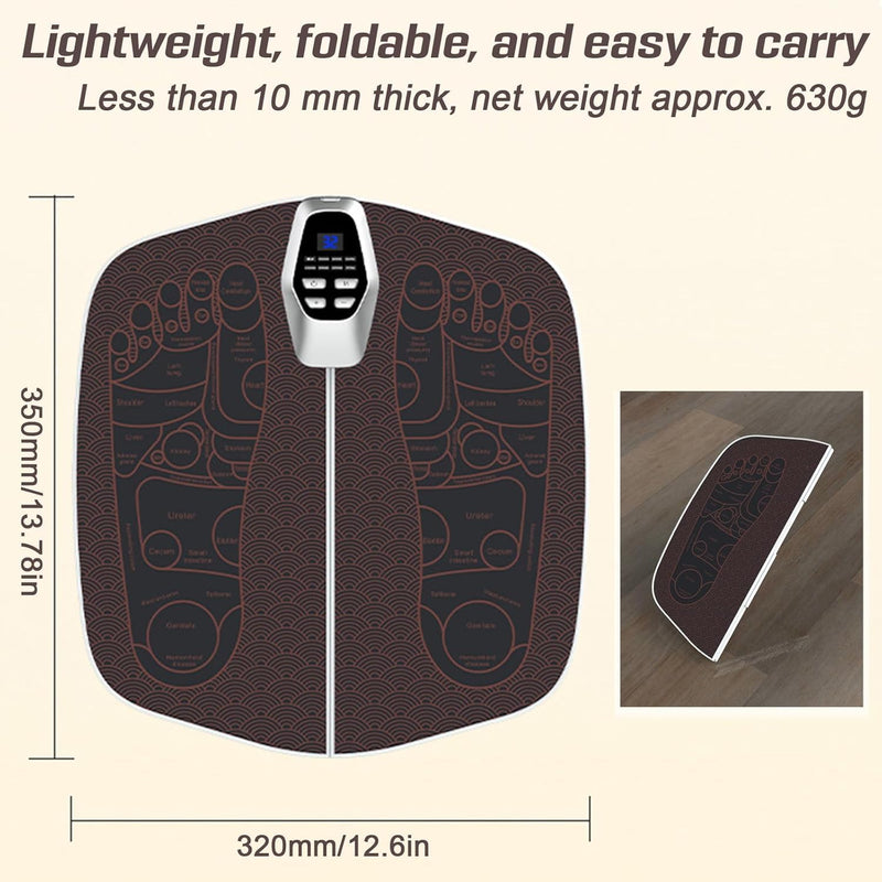 Foot Massager Mat, Portable Muscle Stimulation Foot Pad for Soothing Comfort, Daily Relaxation & Effective Pain Relief (deep Brown) Deep Brown