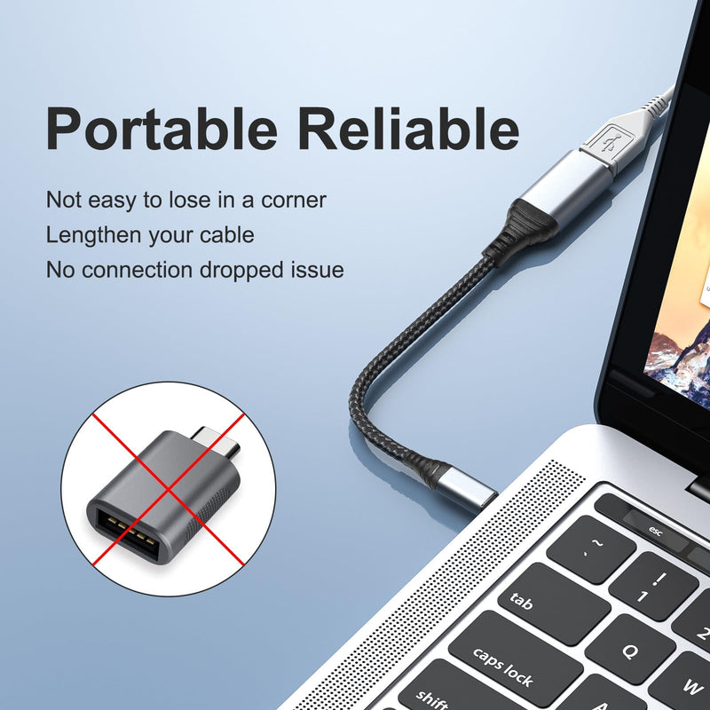 ROTOPATA USB C to USB Adapter, 2 Pack Type C Male to USB 3.1 Female OTG Cable Converter, 5 Gbps High Speed, USB Adapter Compatible with MacBook/Air/Pro, Samsung Galaxy, Grey