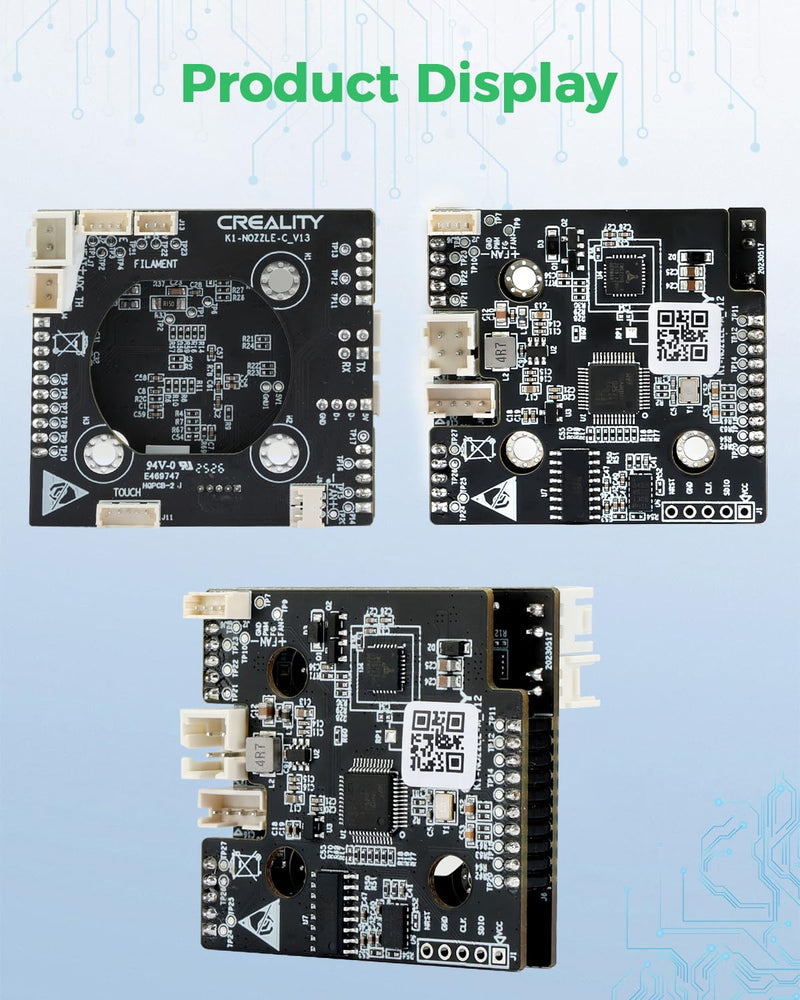 Creality 2025 New Version K1 Series Hotend PCBA Adapter Board, K1 SE Hotend Toolhead Module, T9_GD32F303CBT6 NOZZLE-C-V13 HQPCB-2 PCBA Breakout Module Replacement for 3D Printers K1 SE/K1C/K1/K1 Max