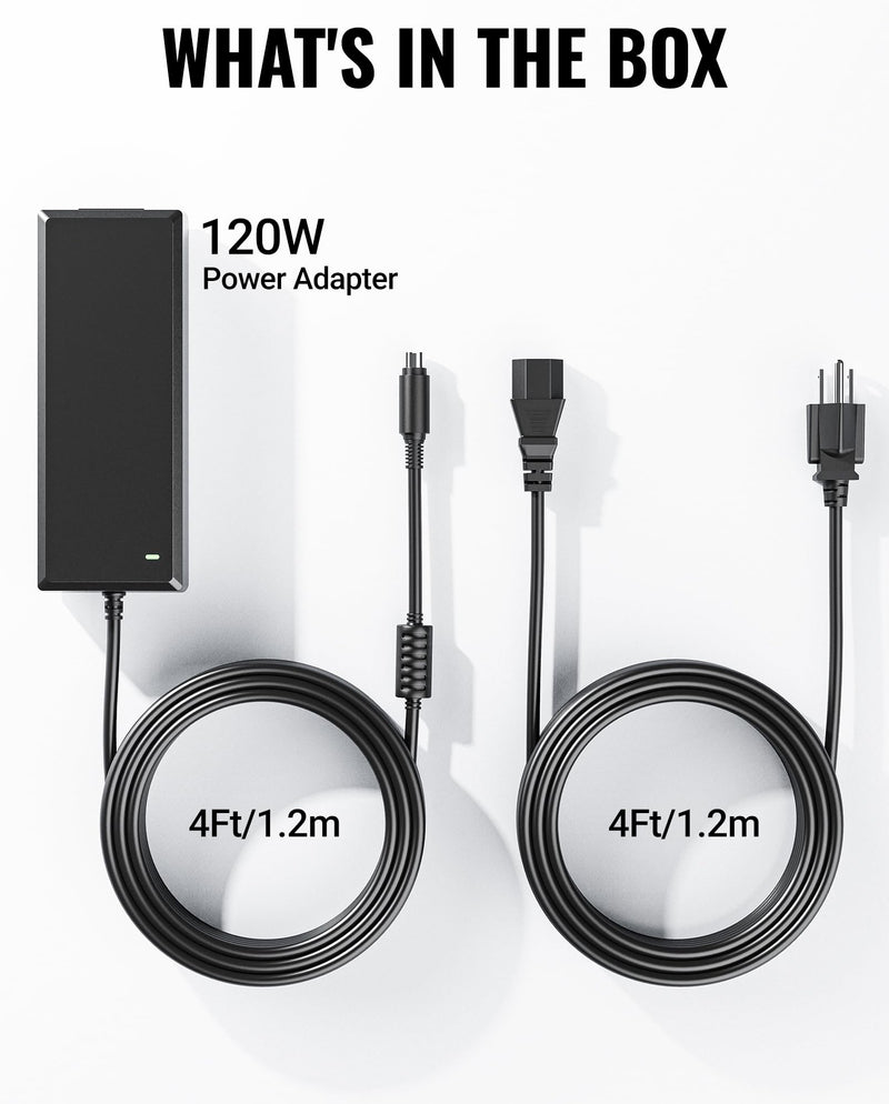 12V 10A Power Supply for Synology NAS DiskStation DS423+ DS925+ DS1525+ DS425+ DS725+ DS923+ DS1522+ DS723+ DS920+ DS1520+ DS916+ DS918+, 8Ft Power Adapter for 2-Bay 4-Bay 5-Bay DiskStation 8Ft Synology Power Adapter