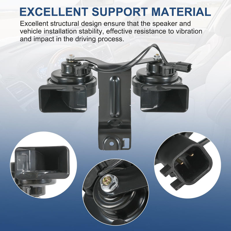 Horn Assembly with Bracket Dual Electric Horn Compatible with Ford Explorer Police Interceptor Utility 2016-2019 2.3L L4 3.5L 3.7L V6 Replaces# GB5Z-13832-A