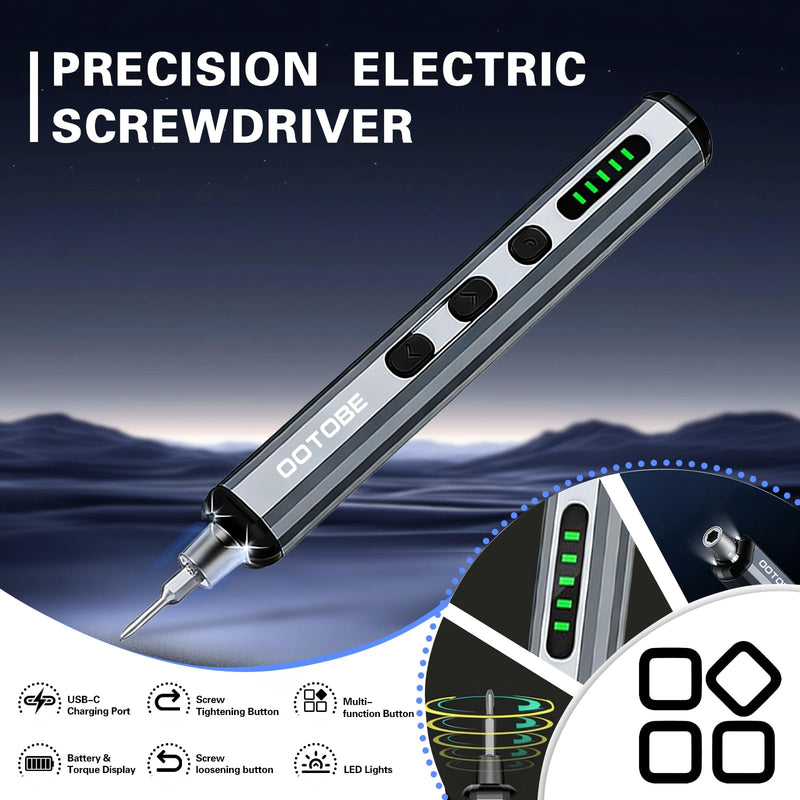 Mini Electric Screwdriver Set, 3.7V Cordless Precision Screwdriver,68 in 1 Rechargeable Power Screwdrivers Repair Tool Kit for iPhones,Laptops, Drones, Glasses, Watches,5 Adjustable Torque 68 in 1 Precision Electric Screwdriver Kit