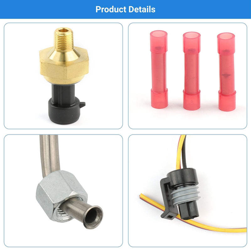 EGR Tube Line + Exhaust Back Pressure Sensor DPFE + wire Harness Connector Combo Set for 1993-2003 F-250 350 450 550 Super Duty, for E-350 450 550 Excursion Econoline Replace 1850353C1 1C3Z9D477AA