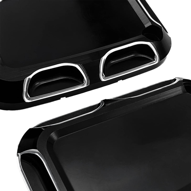 Motorcycle Brake Clutch Master Cylinder Covers Aluminum Left and Right Brake Reservoir Cylinder Cover for Harley Touring Street Electra Glide Road King & Tri Glide Ultra Classic
