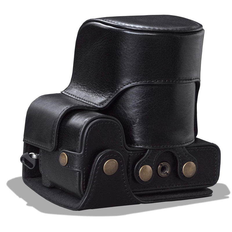 MegaGear MG1959 Ever Ready Genuine Leather Camera Case Compatible with Fujifilm X-S10 - Black