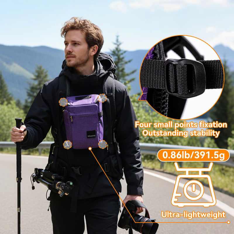 HIKEMAN Shoulder Bag Case for Camera - Outdoor Waterproof Shockproof Camera Bag,Detachable Strap for Daily Use,Travel,Cycling Climbing(Grey) Grey