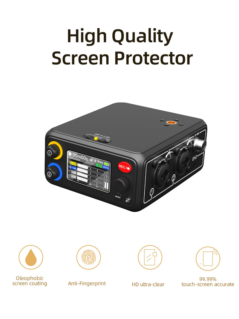 Screen Protector for Deity PR-4 Portable Field Recorder, 2-Pack Anti-Glare Matte Film, Easy Installation, Bubble-Free, Touch Sensitive